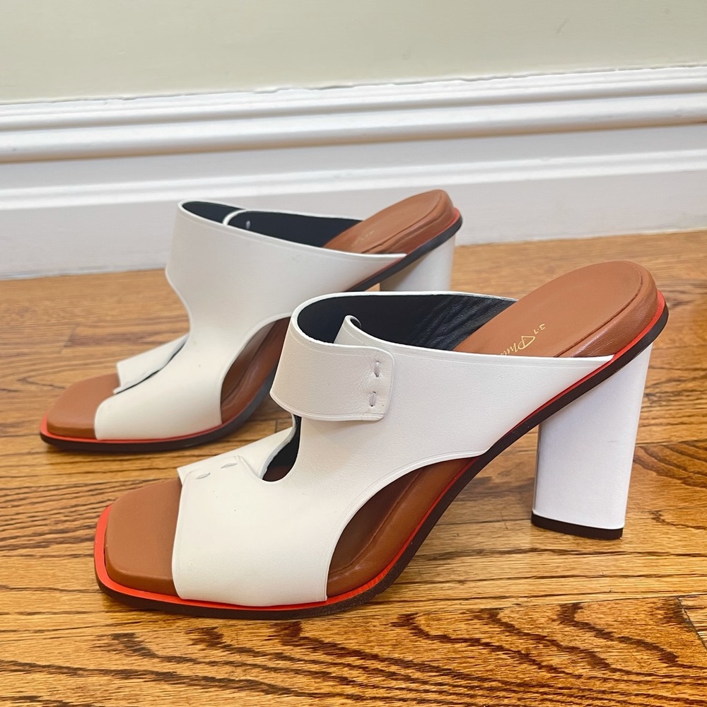 3.1 Phillip Lim White Leather Sandal Heels